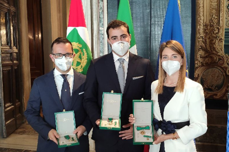 I tre medici e Alumni premiati: Luca Sostini, Paolo Simonato e Mariateresa Gallea